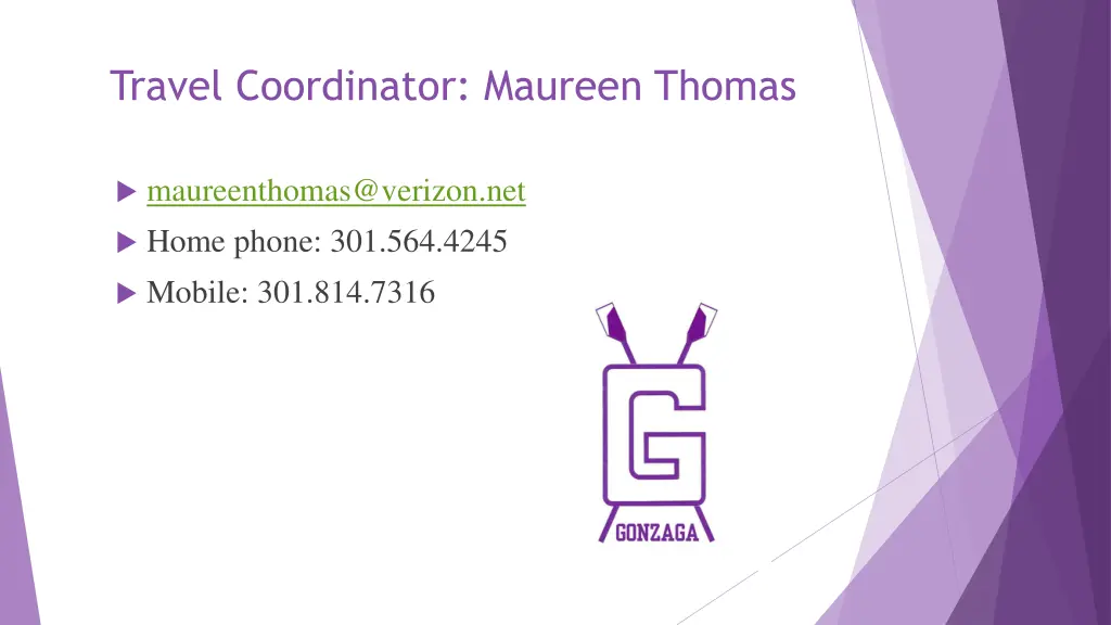 travel coordinator maureen thomas