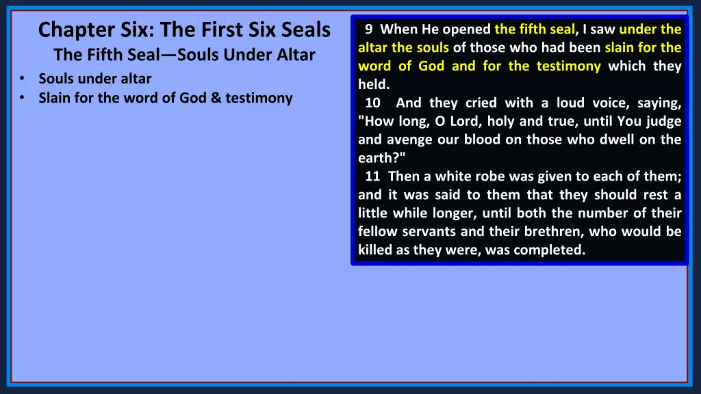 chapter six the first six seals the fifth seal 1