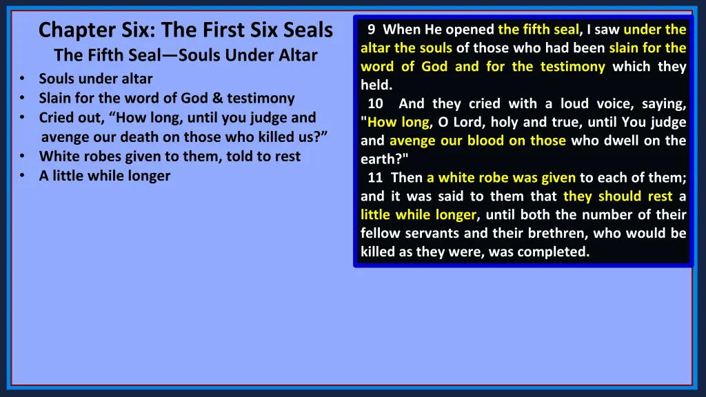 chapter six the first six seals the fifth seal 4