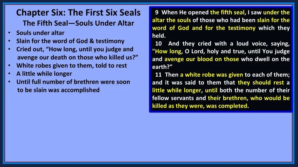 chapter six the first six seals the fifth seal 5