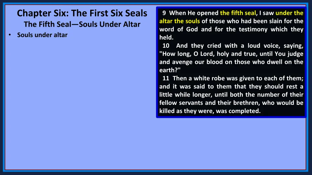 chapter six the first six seals the fifth seal