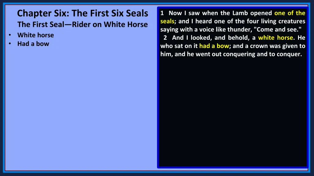 chapter six the first six seals the first seal 1