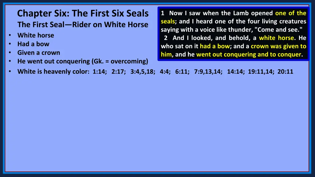 chapter six the first six seals the first seal 4