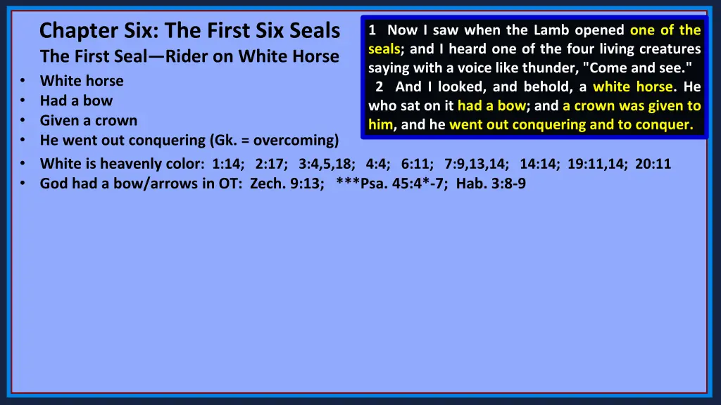 chapter six the first six seals the first seal 5