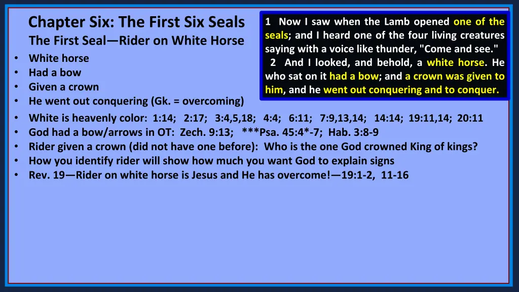 chapter six the first six seals the first seal 7