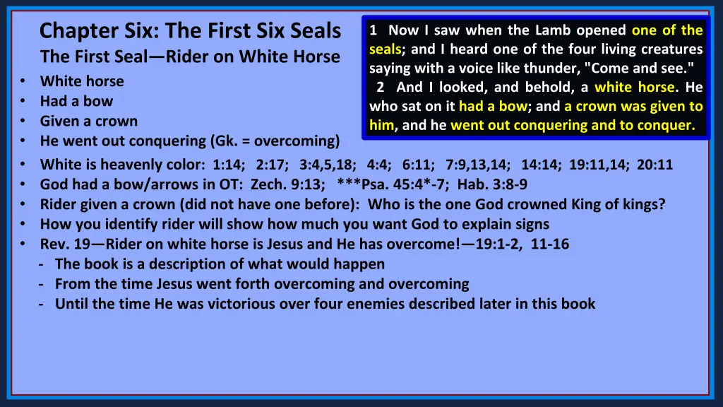 chapter six the first six seals the first seal 8