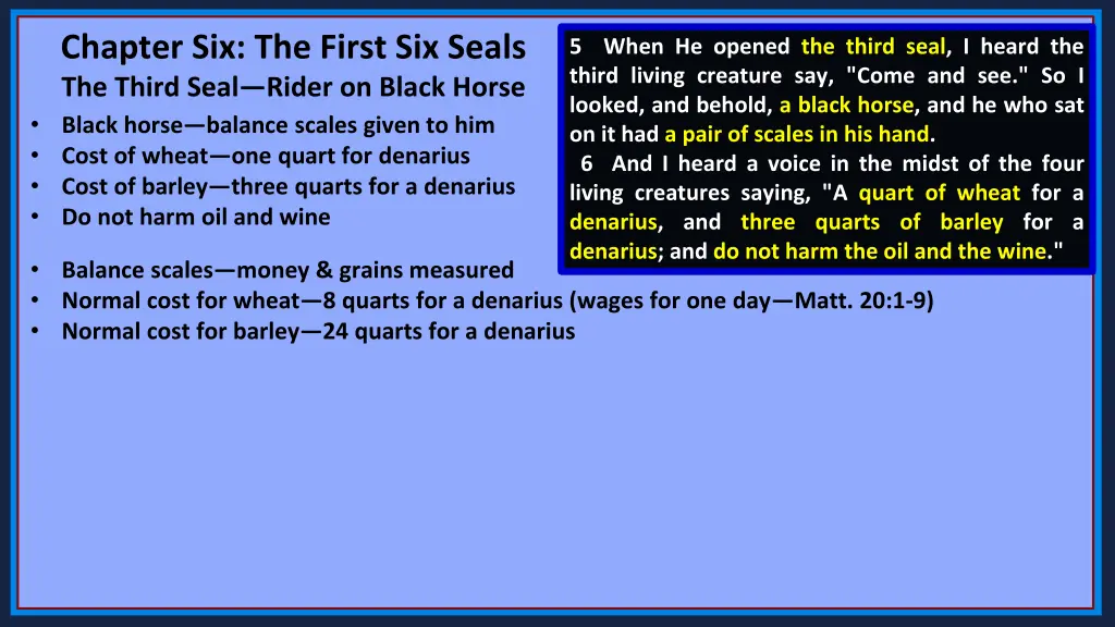 chapter six the first six seals the third seal 6