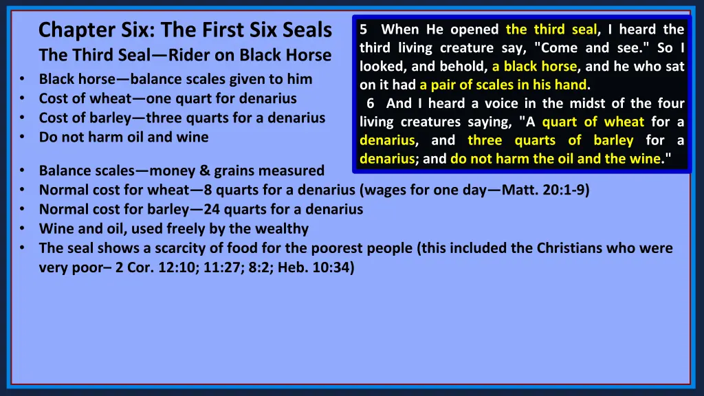 chapter six the first six seals the third seal 8