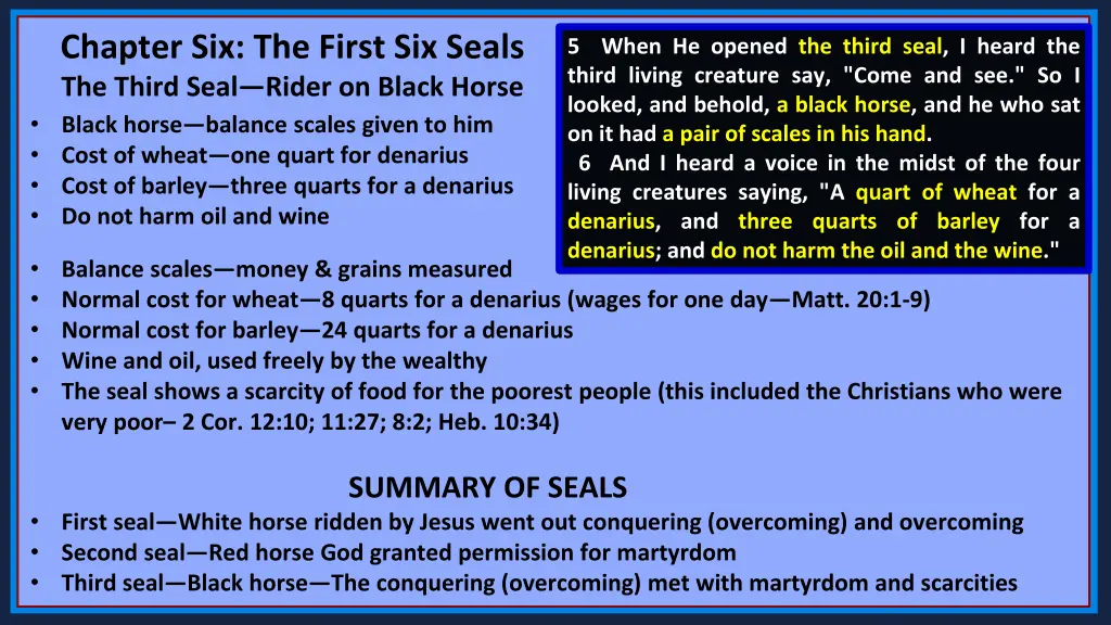 chapter six the first six seals the third seal 9