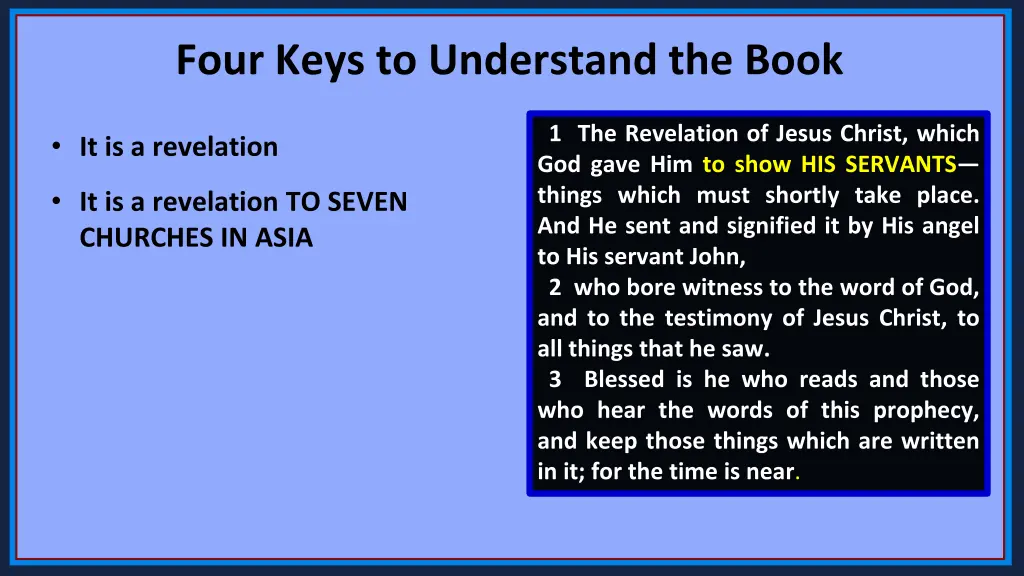 four keys to understand the book 1