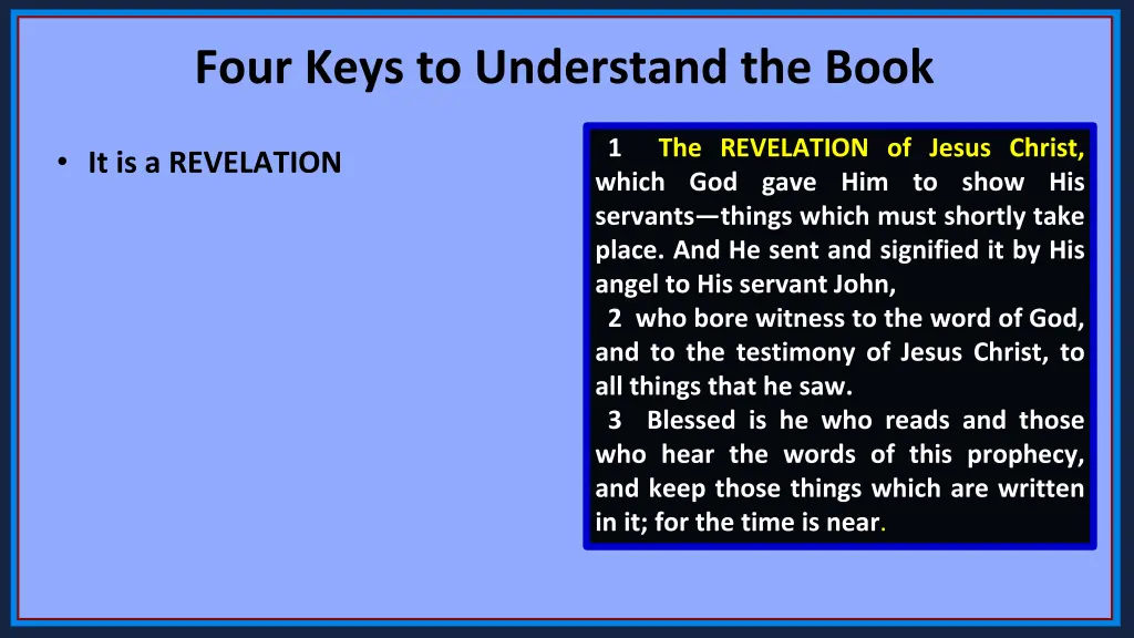 four keys to understand the book