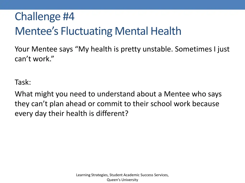 challenge 4 mentee s fluctuating mental health