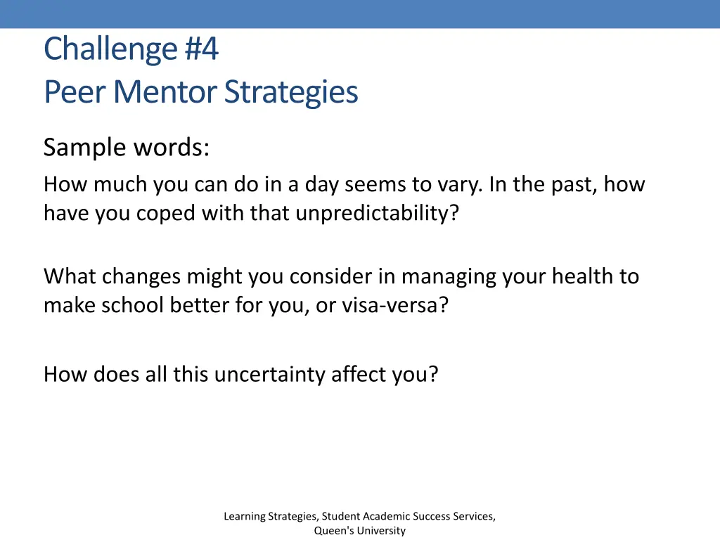 challenge 4 peer mentor strategies