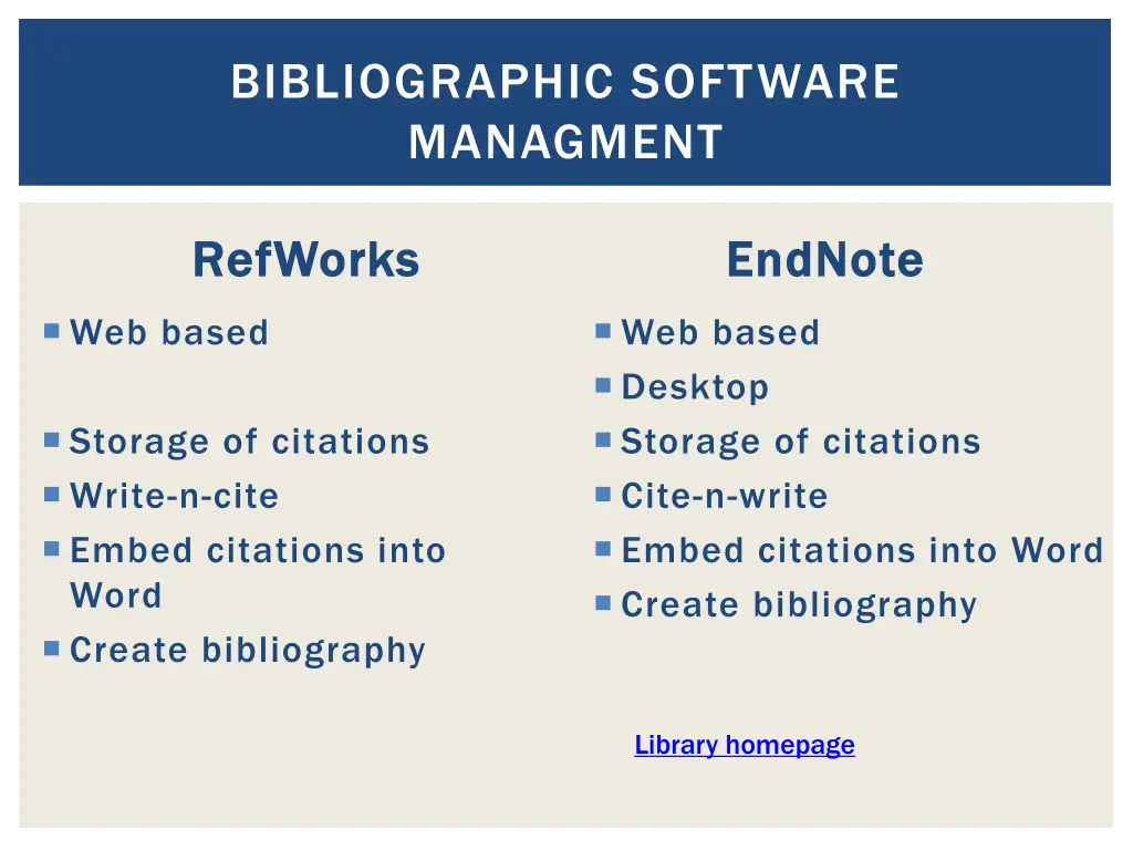 bibliographic software managment