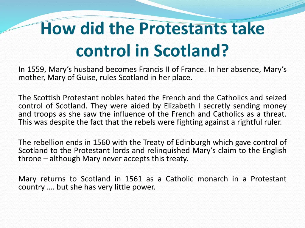 how did the protestants take control in scotland