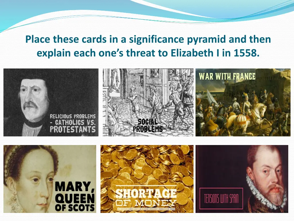 place these cards in a significance pyramid