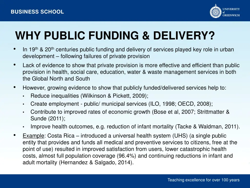 why public funding delivery