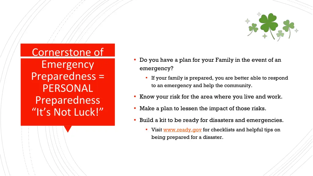 cornerstone of emergency preparedness personal