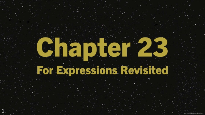 chapter 23 for expressions revisited