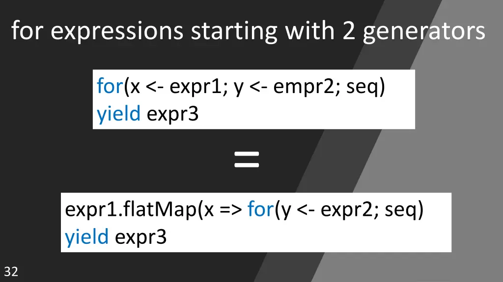 for expressions starting with 2 generators