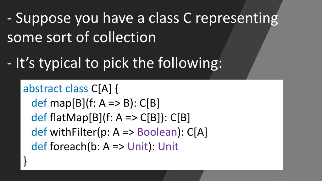 suppose you have a class c representing some sort