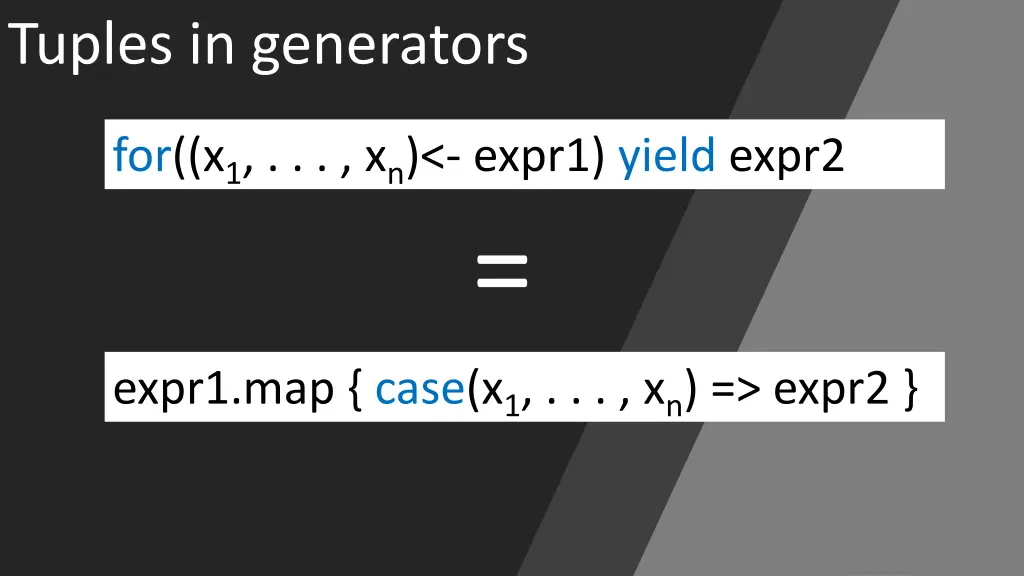 tuples in generators