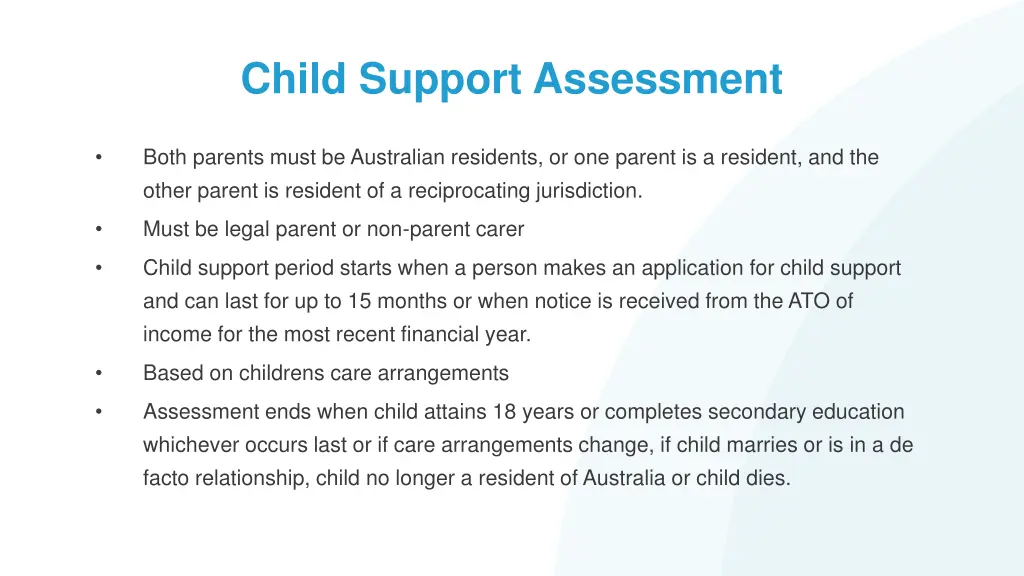 child support assessment 1