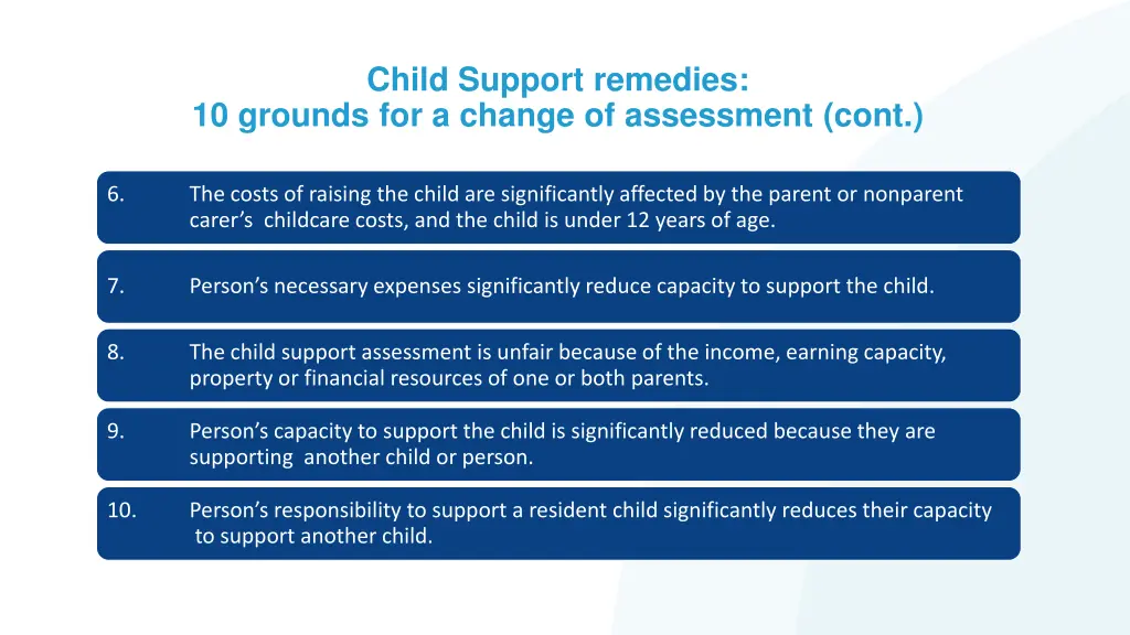 child support remedies 10 grounds for a change 1