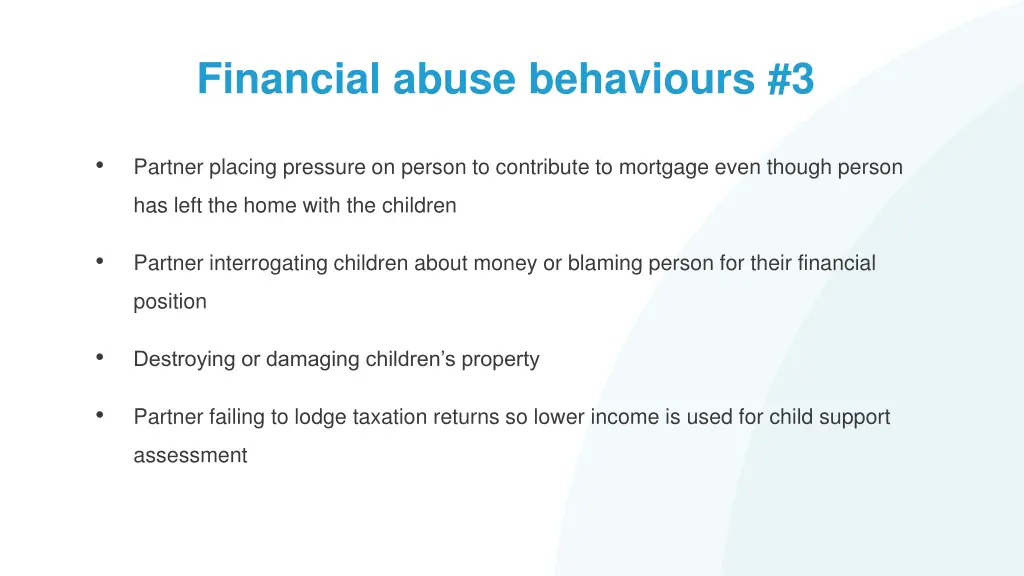 financial abuse behaviours 3