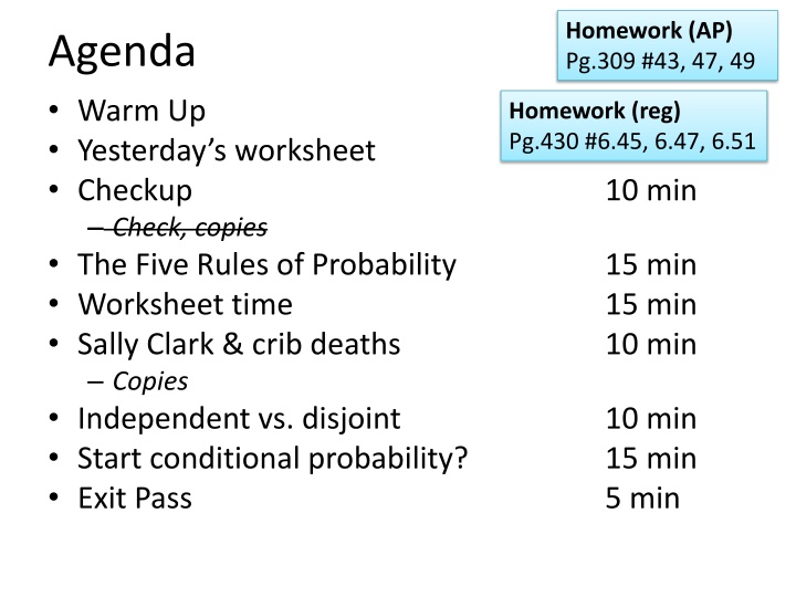 homework ap pg 309 43 47 49