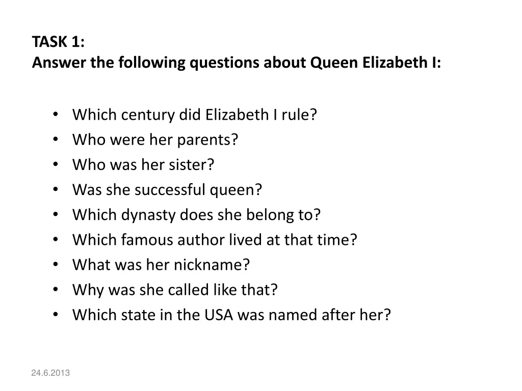 task 1 answer the following questions about queen