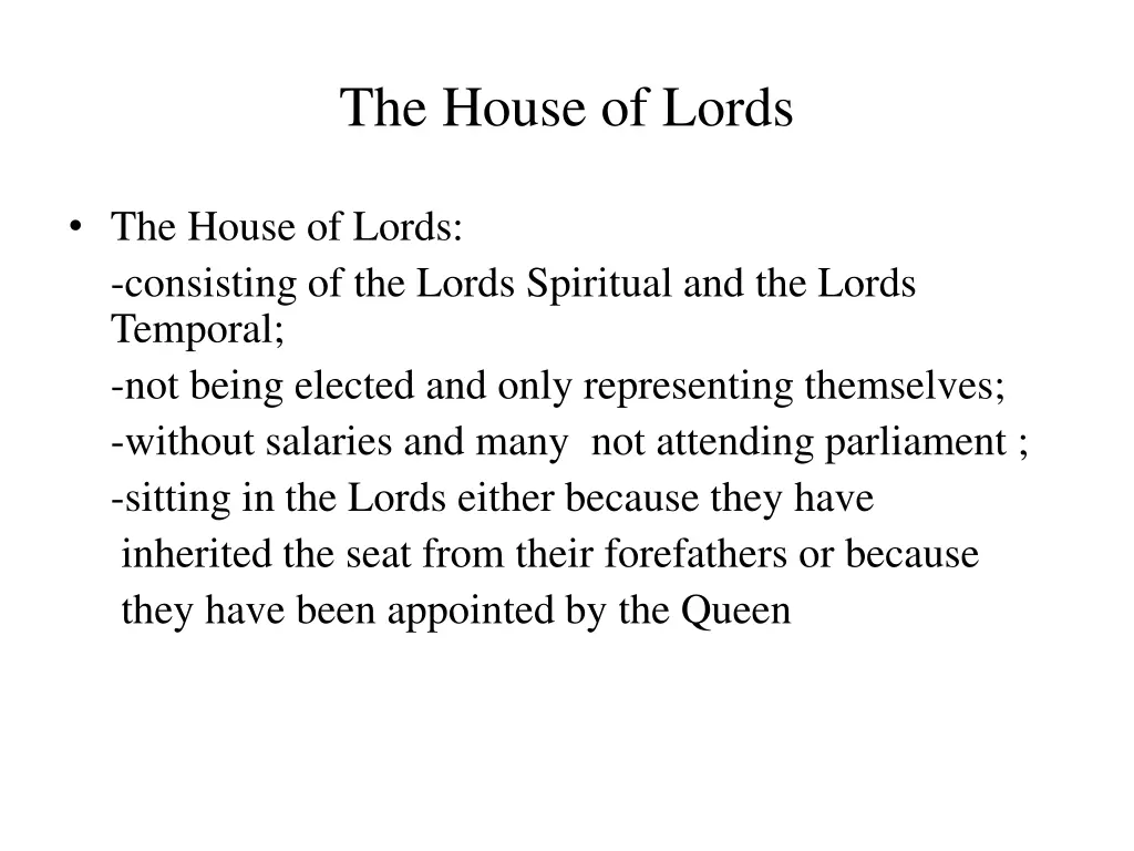 the house of lords