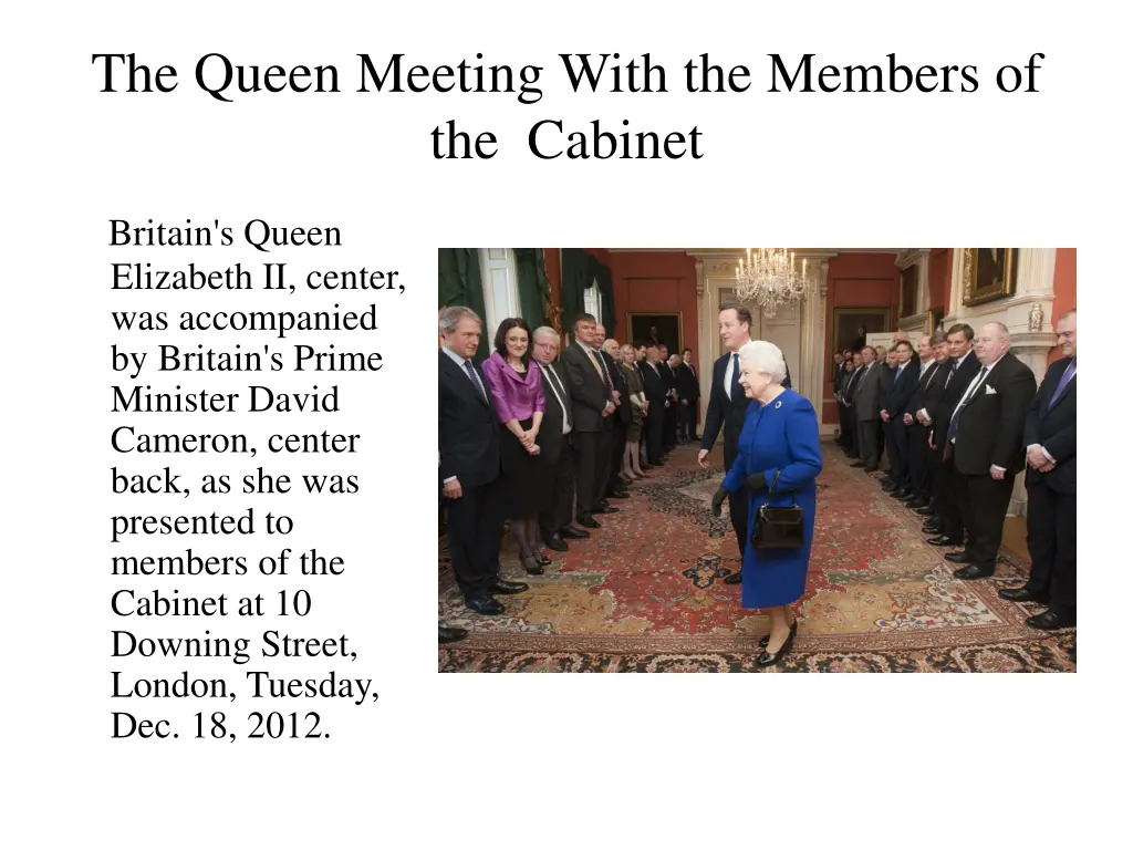 the queen meeting with the members of the cabinet