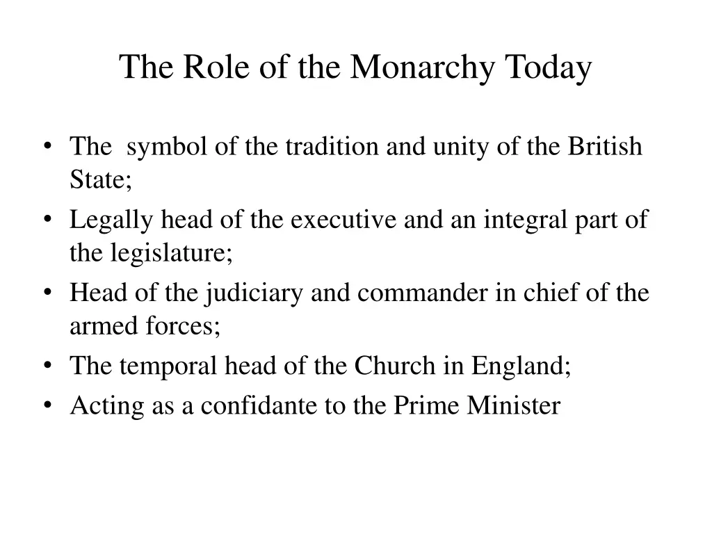 the role of the monarchy today