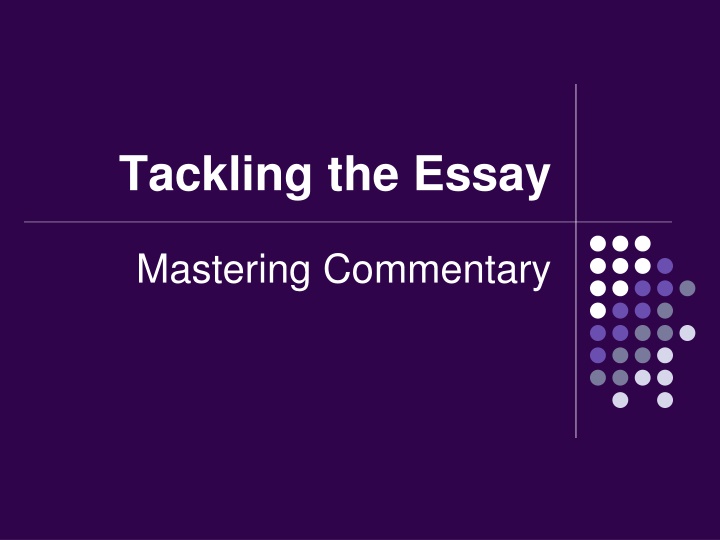 tackling the essay