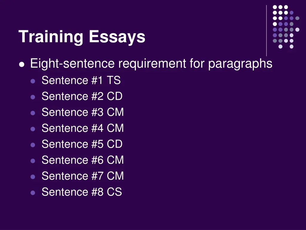 training essays