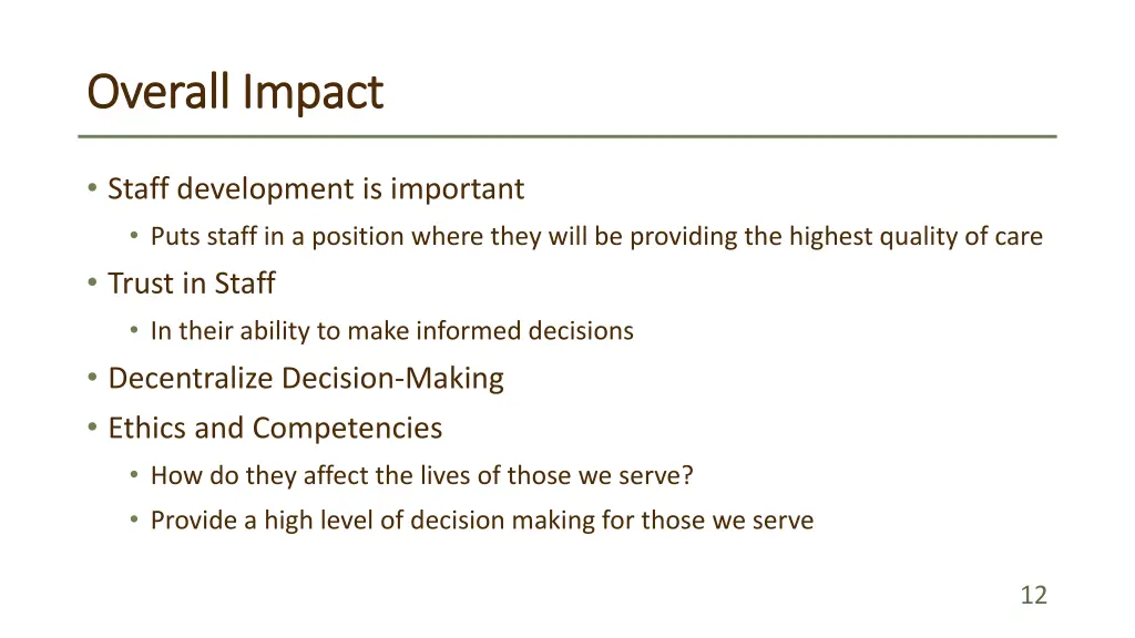 overall impact overall impact