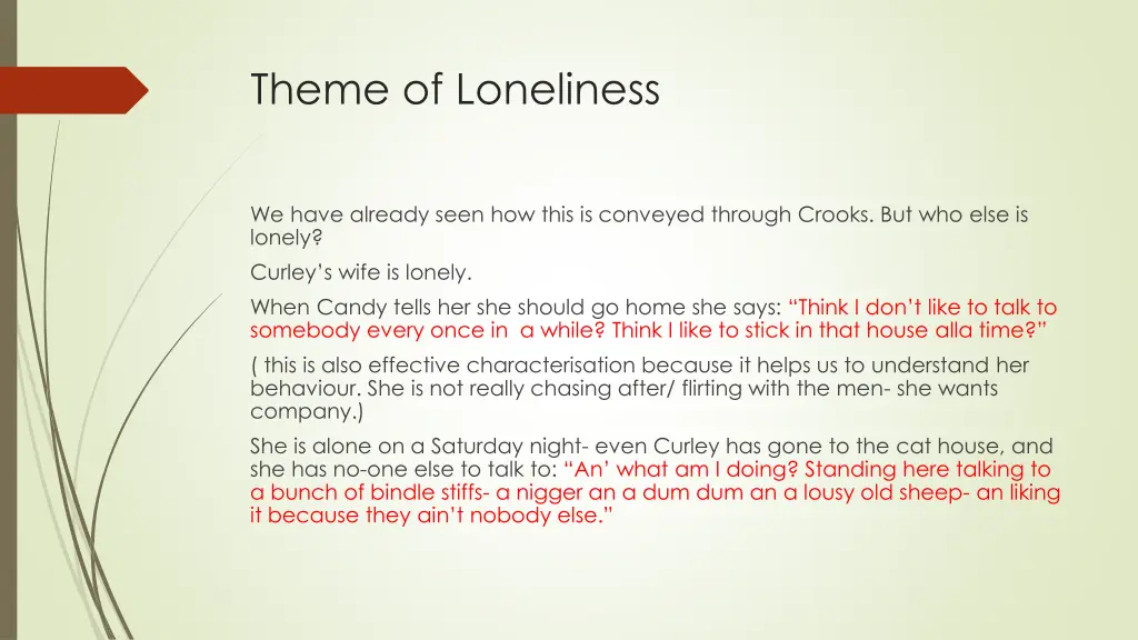 theme of loneliness