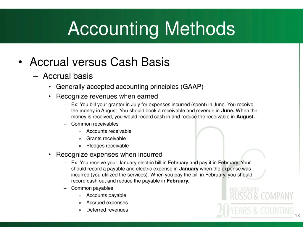 accounting methods