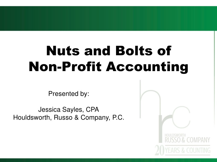 nuts and bolts of non profit accounting