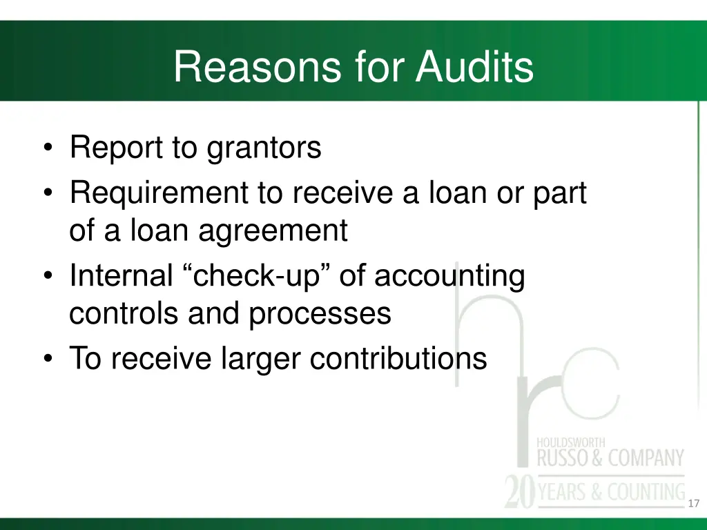 reasons for audits