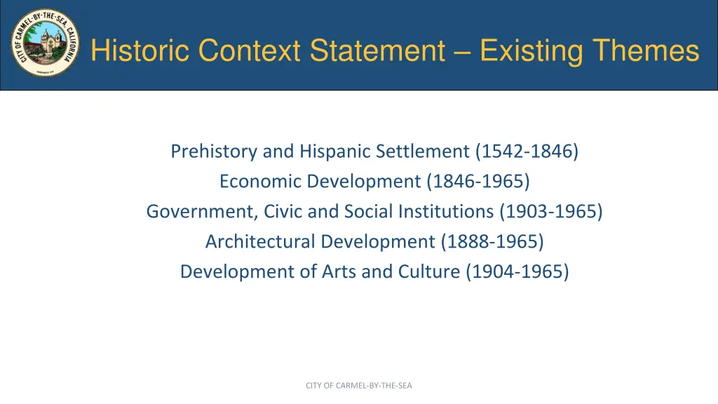 historic context statement existing themes