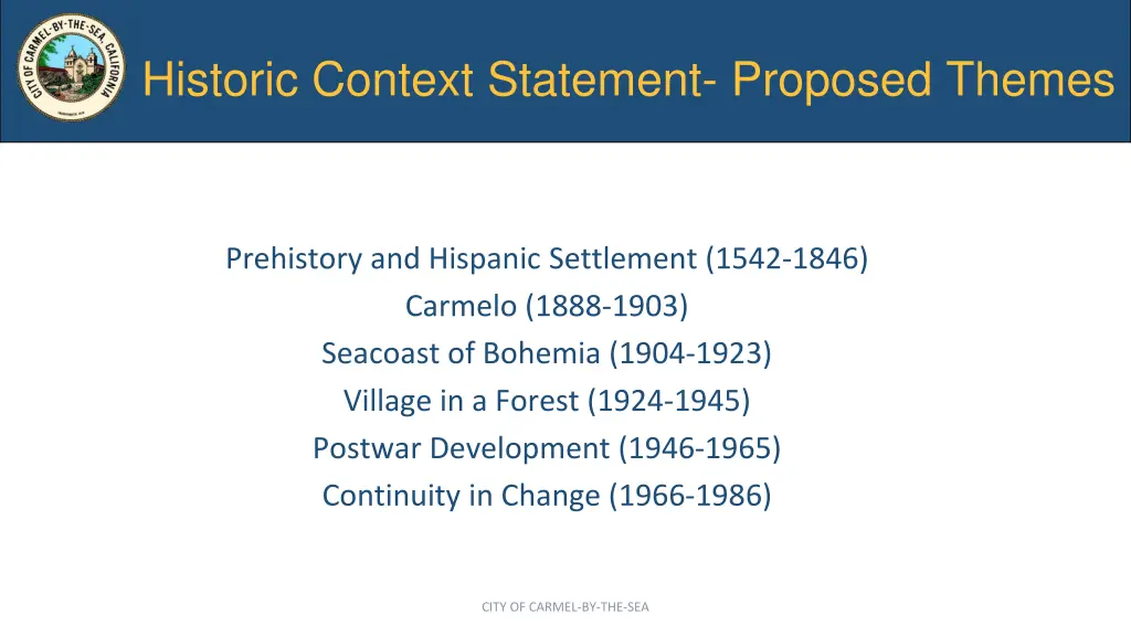 historic context statement proposed themes