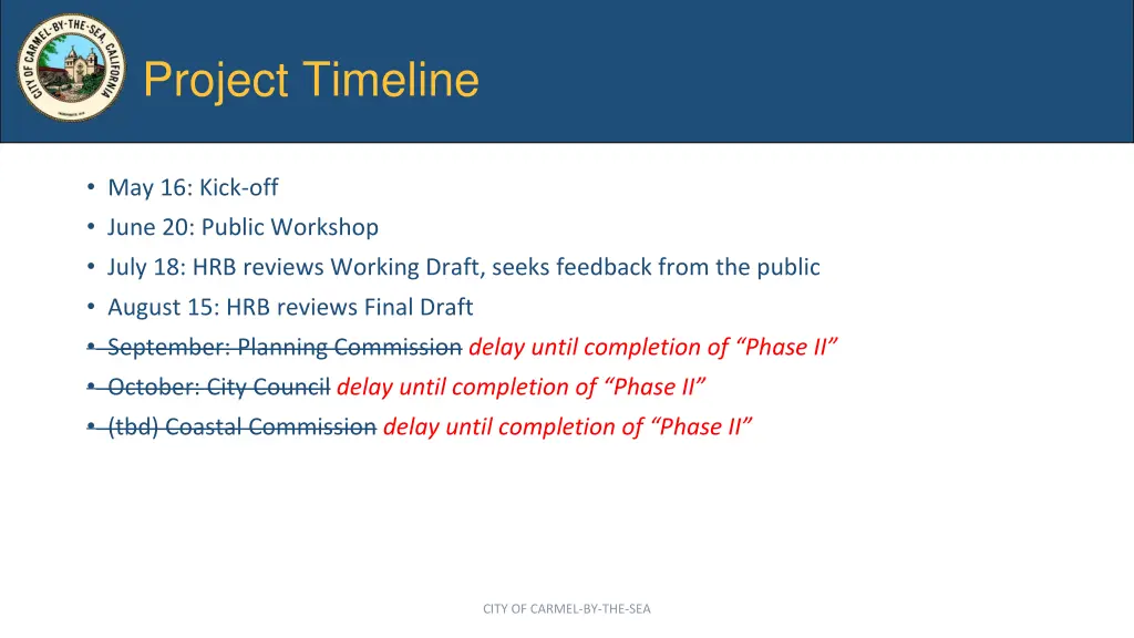 project timeline