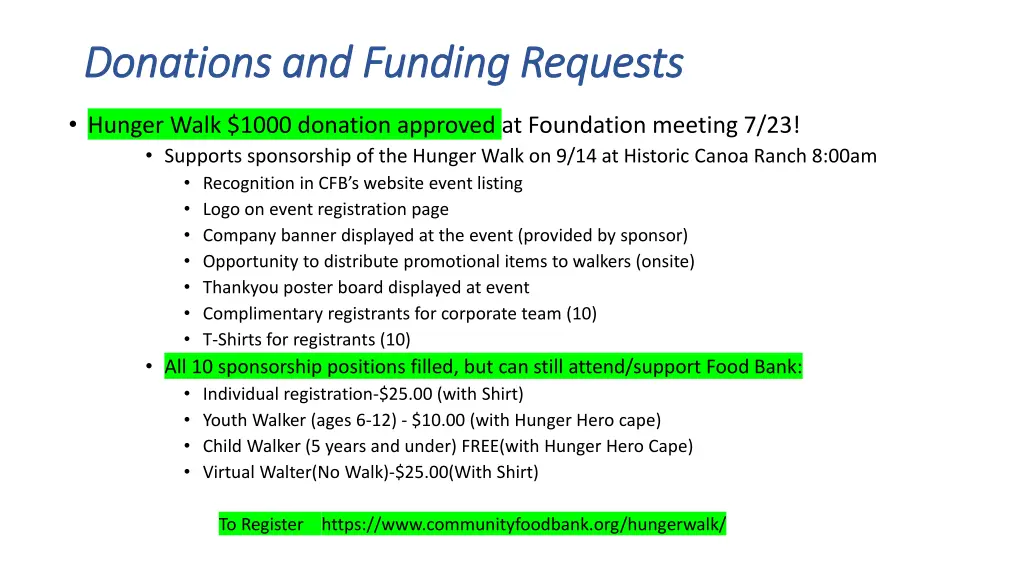 donations and funding requests donations