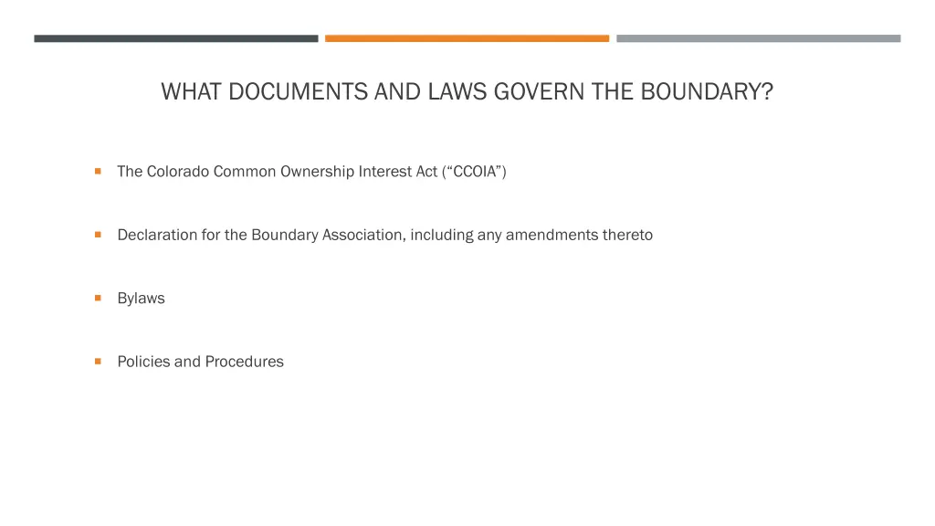 what documents and laws govern the boundary