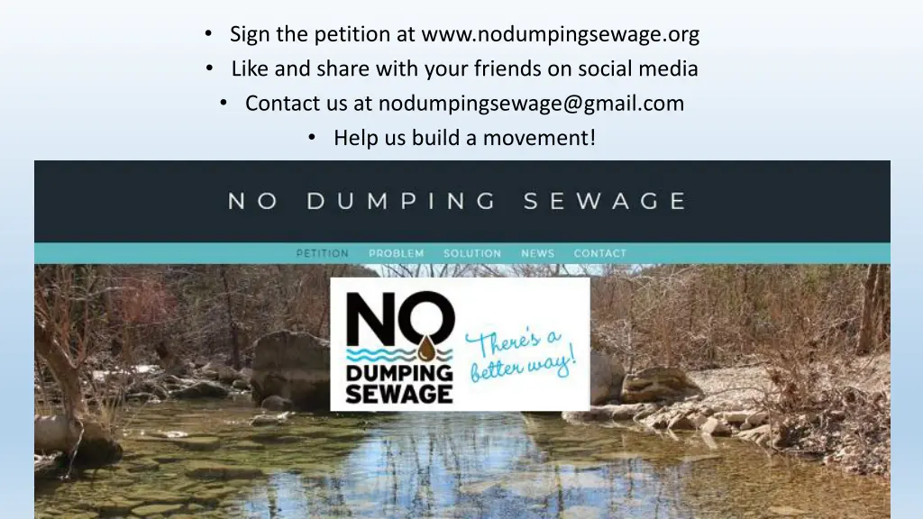 sign the petition at www nodumpingsewage org like