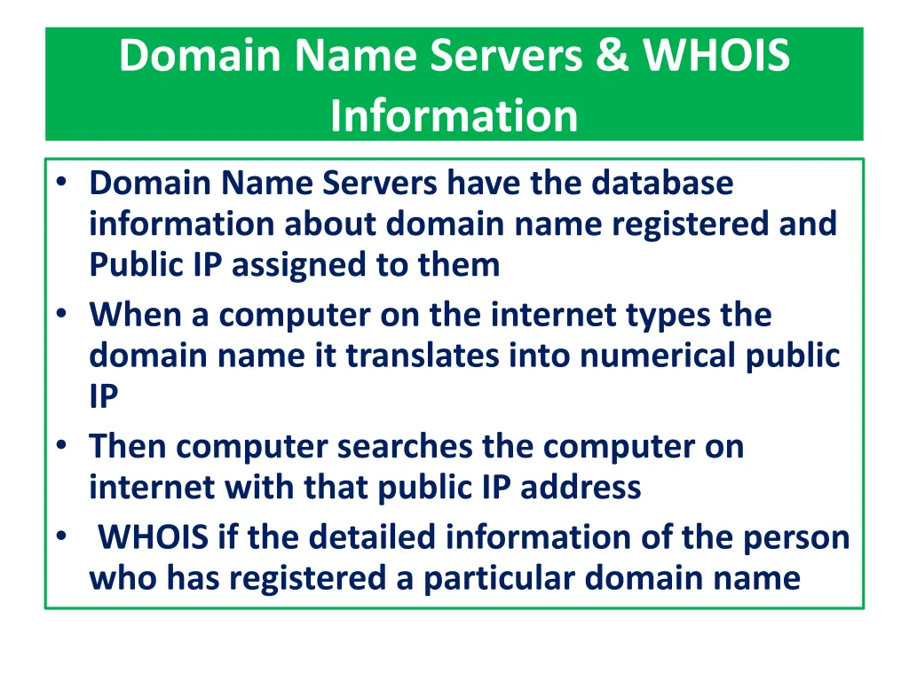 domain name servers whois information domain name