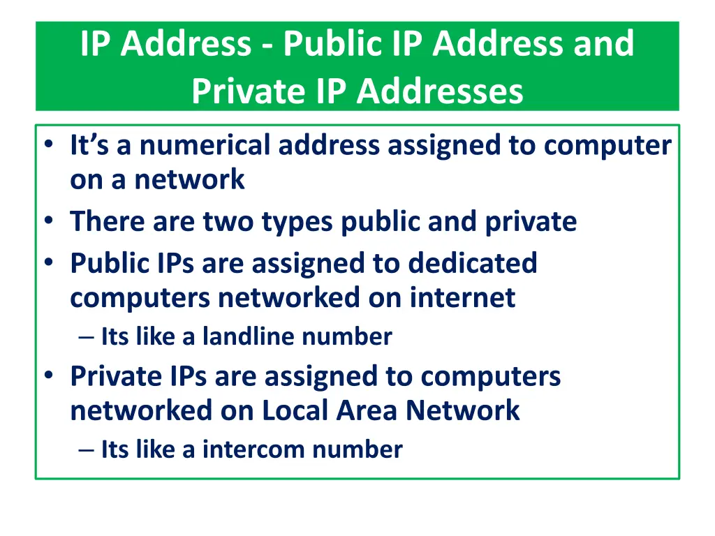 ip address public ip address and private