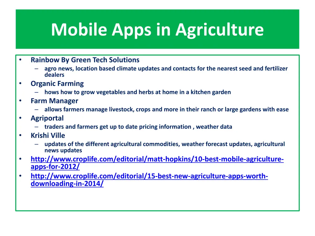 mobile apps in agriculture